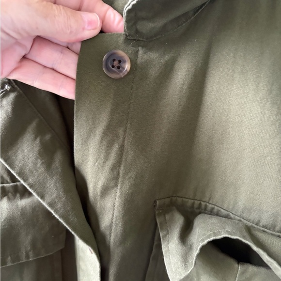 A New Day Women’s Olive Green Utility Jacket Size L Pockets Belted Buttons - Picture 8 of 13